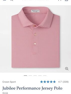 Peter Millar Pink Stripe Performance Polo